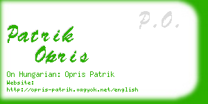 patrik opris business card